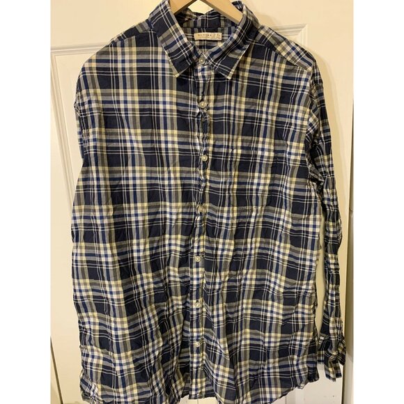 Sonoma Life Style Shirt Men's Sz XL Plaid Blue‎ Long Sleeve Button - Picture 3 of 5
